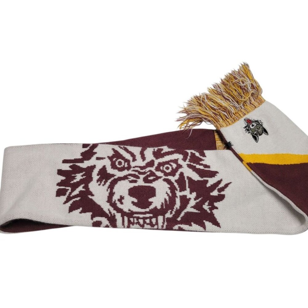 Chicago Wolves Hockey Scarf Red Yellow Winter Warm Fan‎ Apparel